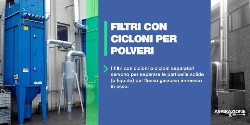 Filtri con cicloni per polveri