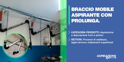 Braccio mobile aspirante con prolunga.